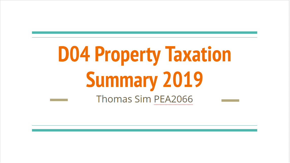 Summary Series – D04 Property Taxation
