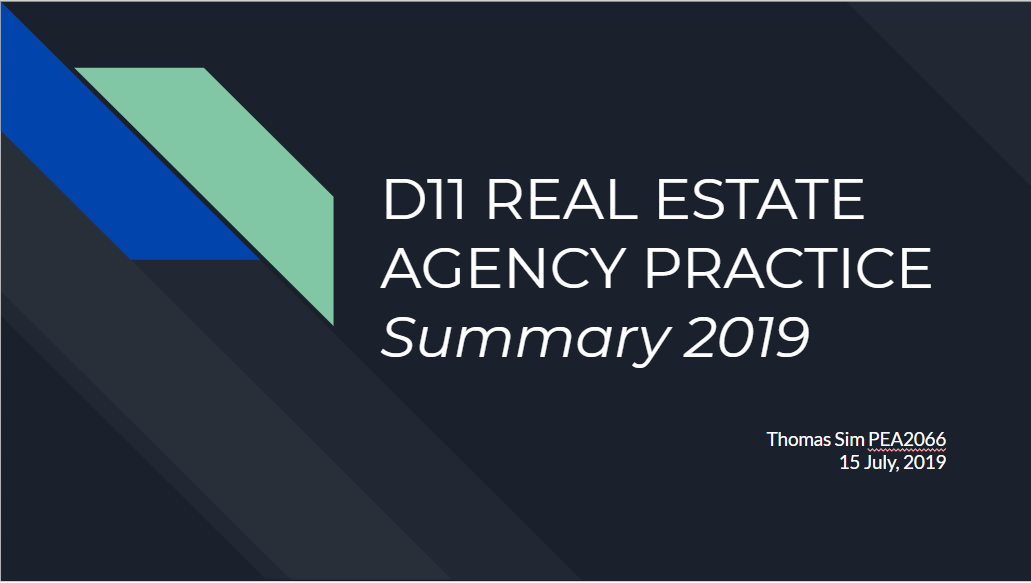 Summary Series – D11 Real Estate Agency Practice